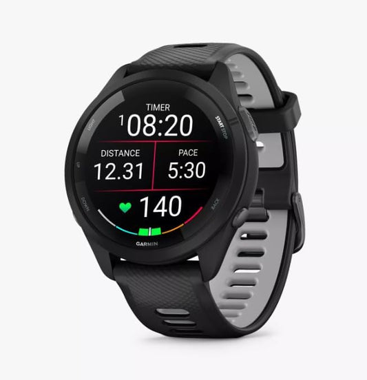 Forerunner 965, Carbon Grey DLC Titanium Bezel with Black Case and Amp Yellow/Black Silicone Band