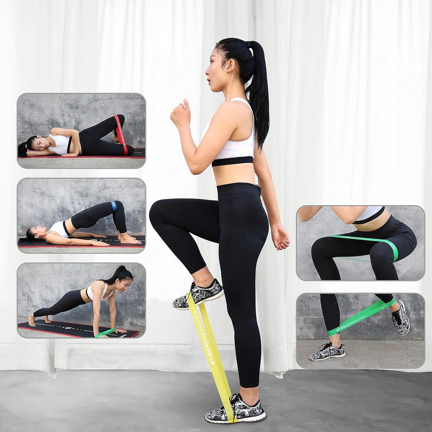 PROIRON Resistance Loop Bands, Exercise Bands Set of 5 Rubber Latex Anti-Slip Resistance Band for Workout, Stretching, Physical Therapy, Yoga and Home Fitness with Carrying Bag