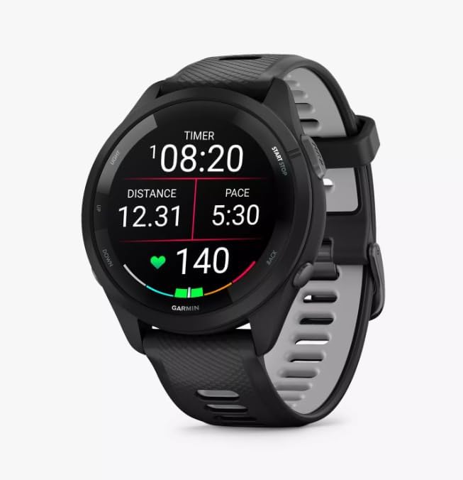Forerunner 965, Carbon Grey DLC Titanium Bezel with Black Case and Amp Yellow/Black Silicone Band